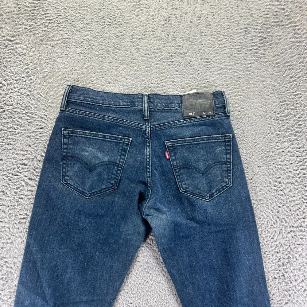 Levi's 511 Jeans Mens 32x34 Blue Cotton Denim Straight Workwear Travel Stretch